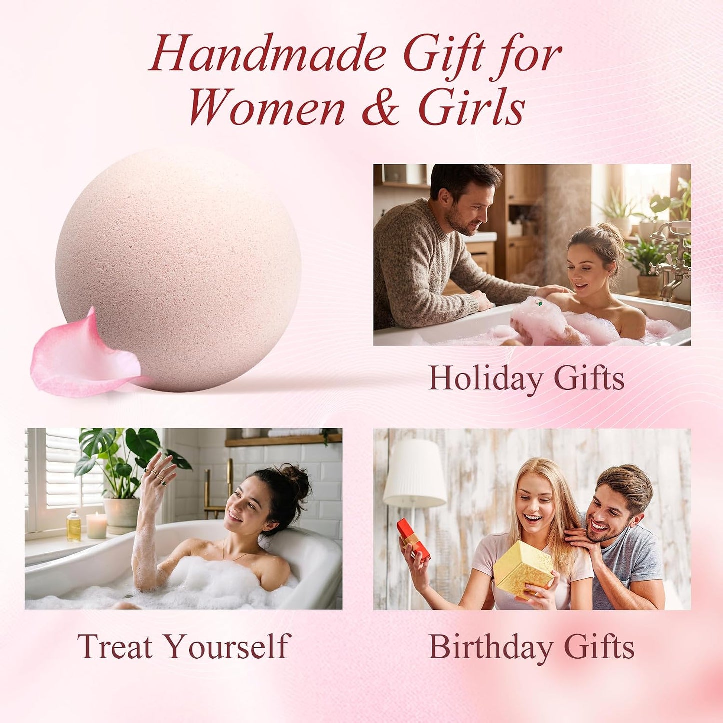Jewelry Bath Bombs for Women with Surprise Rings, Necklaces Bracelets Inside,Handmade and Perfect for Gift,Large 4.23 oz, Adjustable Size