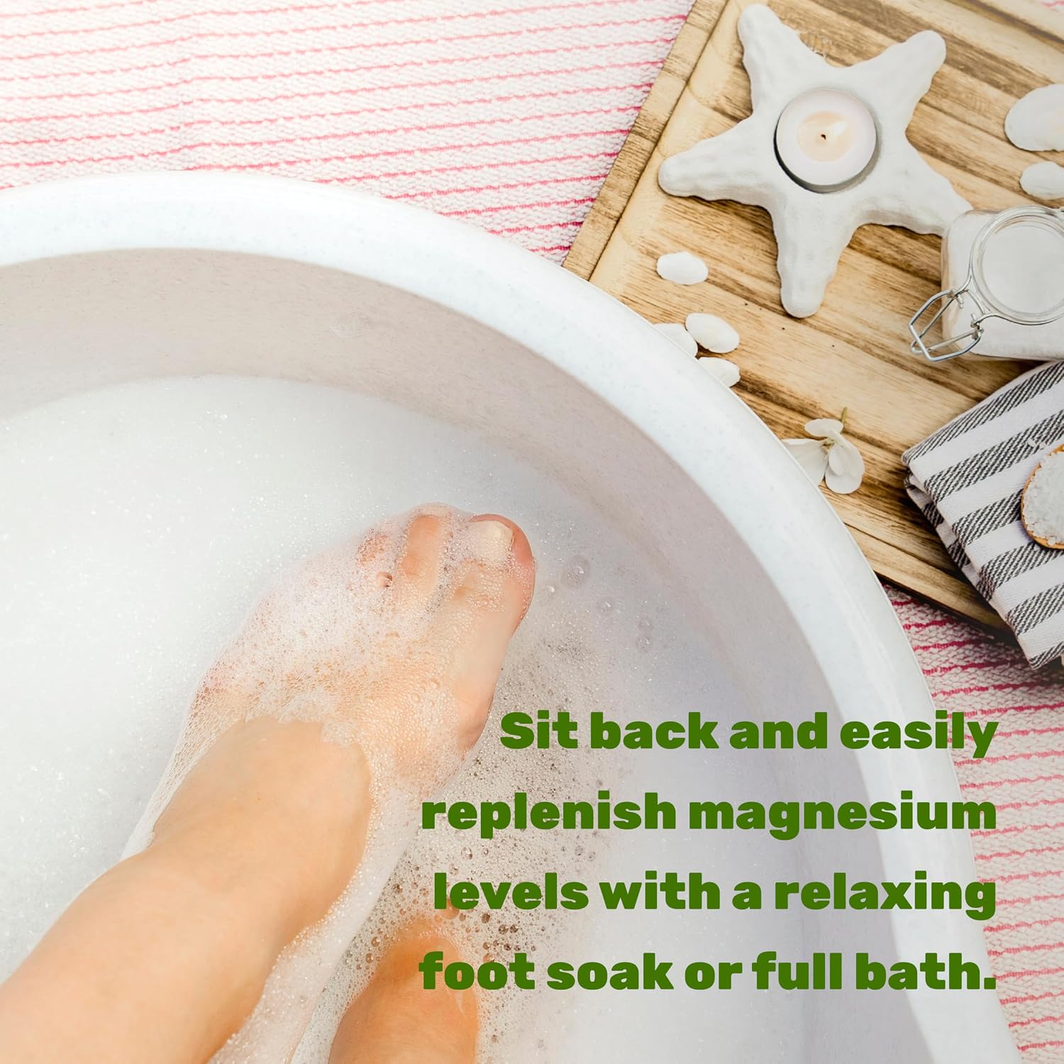 Pure Magnesium Flakes Bath Soaks, 10lbs - Natural Epsom Salt Substitute | High-Absorption Magnesium Chloride Flakes | Hydrates Skin & Promotes Relaxation