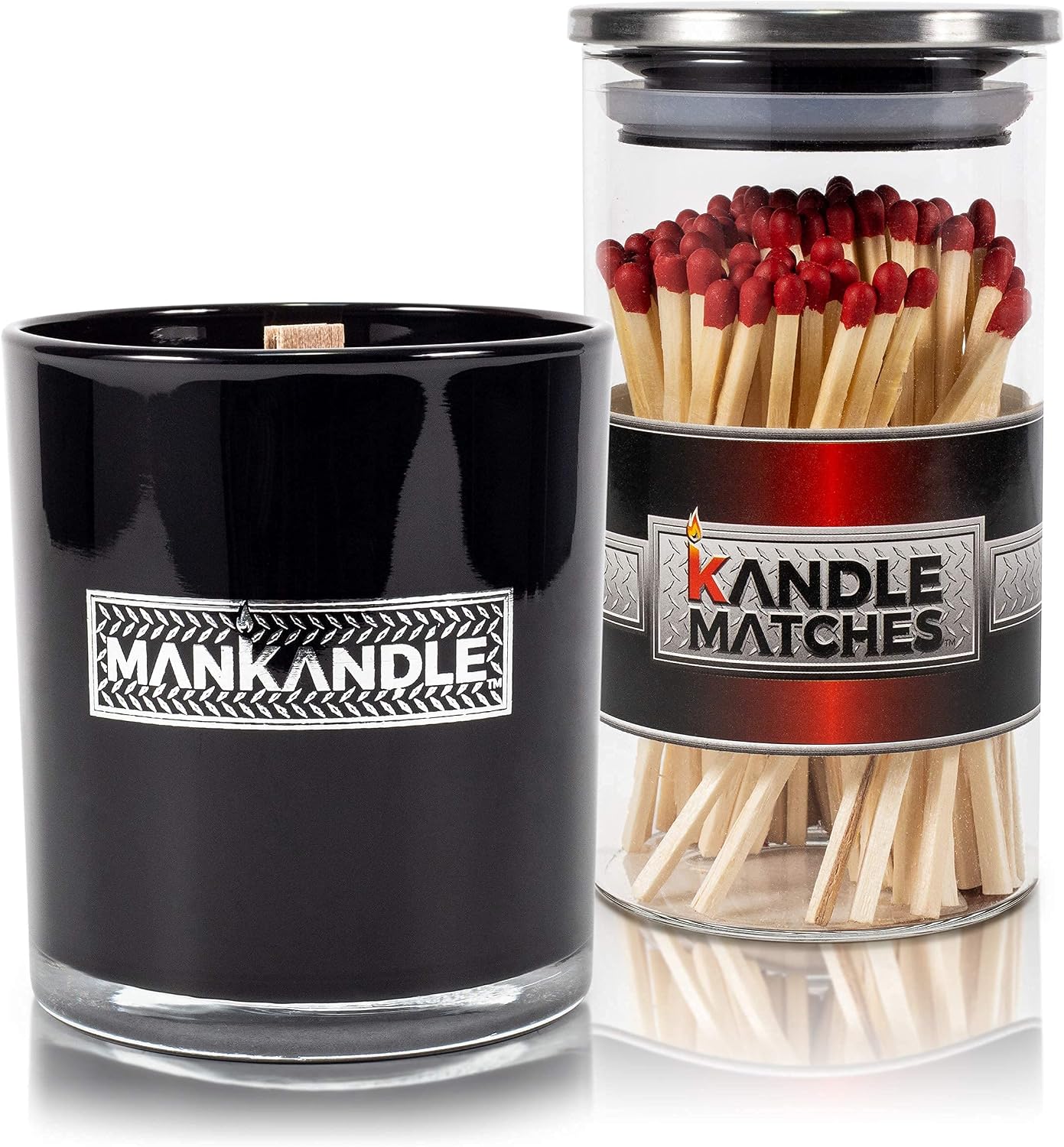 Kandle Matches | Decorative Matches in Glass Jar | Long Wooden for Candles with Striker | Luxury Home Décor Matchsticks | Fireplace & Gift Set Use | 100 Premium Match