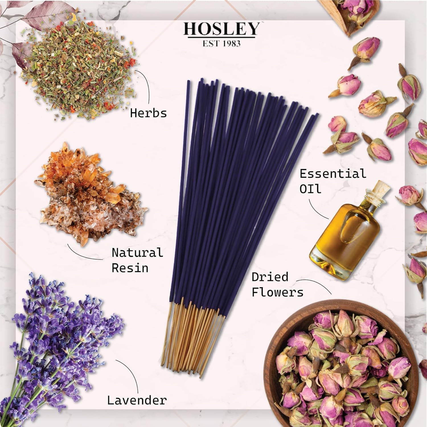 Hosley 40 Pack Incense Sticks – Lavender – Perfect for Home, Meditation & Aromatherapy