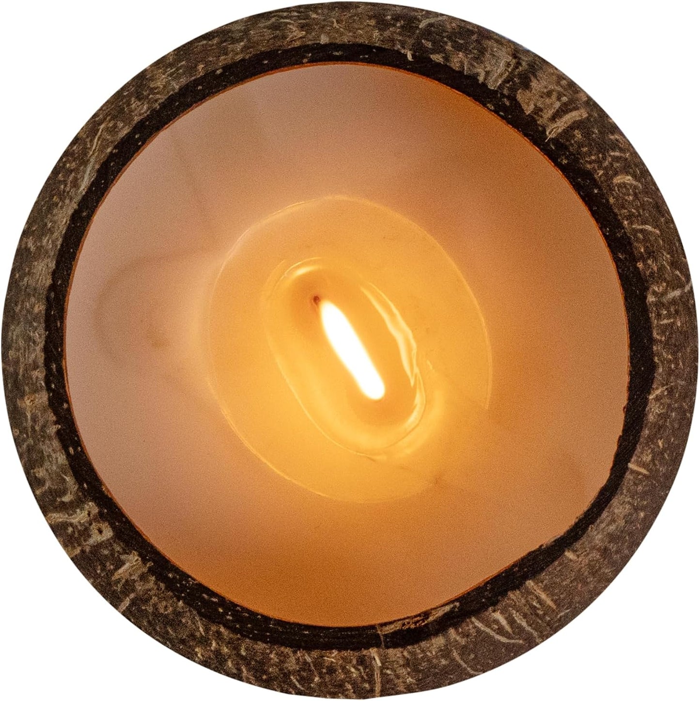 Restaurantware Coconut Shell Candle - 1 Soy Wax Candle 3.94 x 3.94 x 2.76 Inches - Handmade Decorative Candle Bowl with Wooden Wick - Small Brown Scented Candle