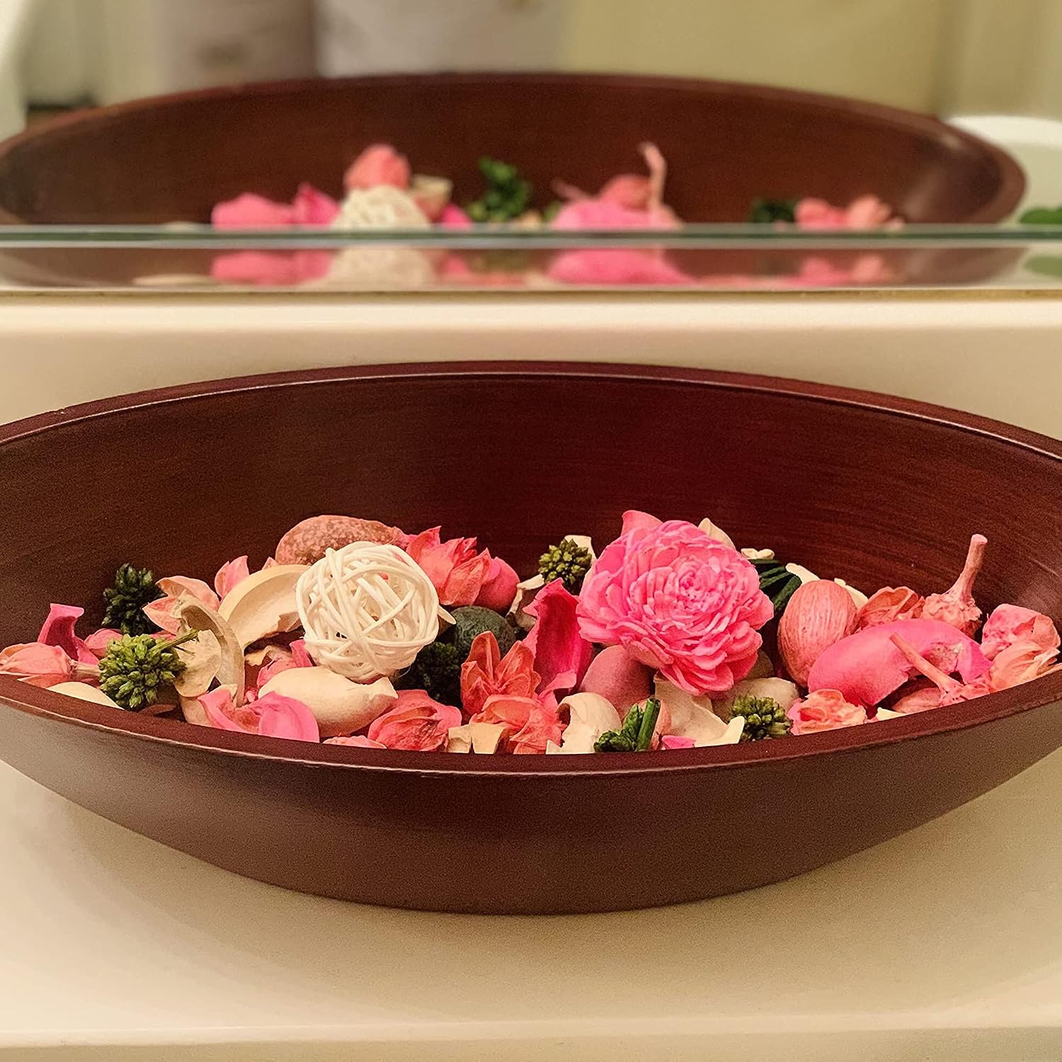 Qingbei Rina Spring Potpourri,Rose Scented Potpourri Bowl Filler Dried Flower,Pink Decorative Popery,Home Fragrance Perfume,Bathroom Decor,9.8 Oz
