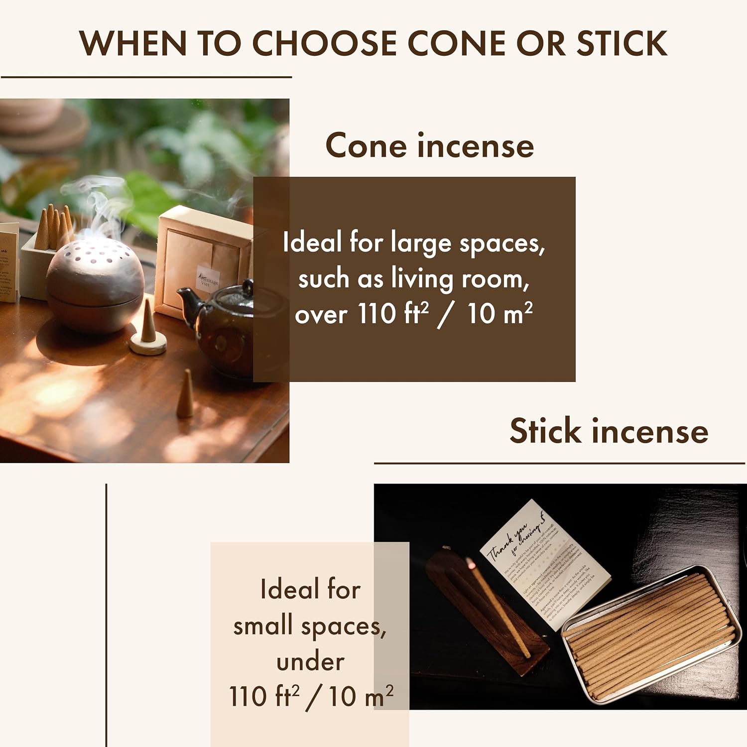 Premium Vietnam Incense - 16 Cones, No Chemical Fragrance, Handcrafted in Vietnam (Agarwood)