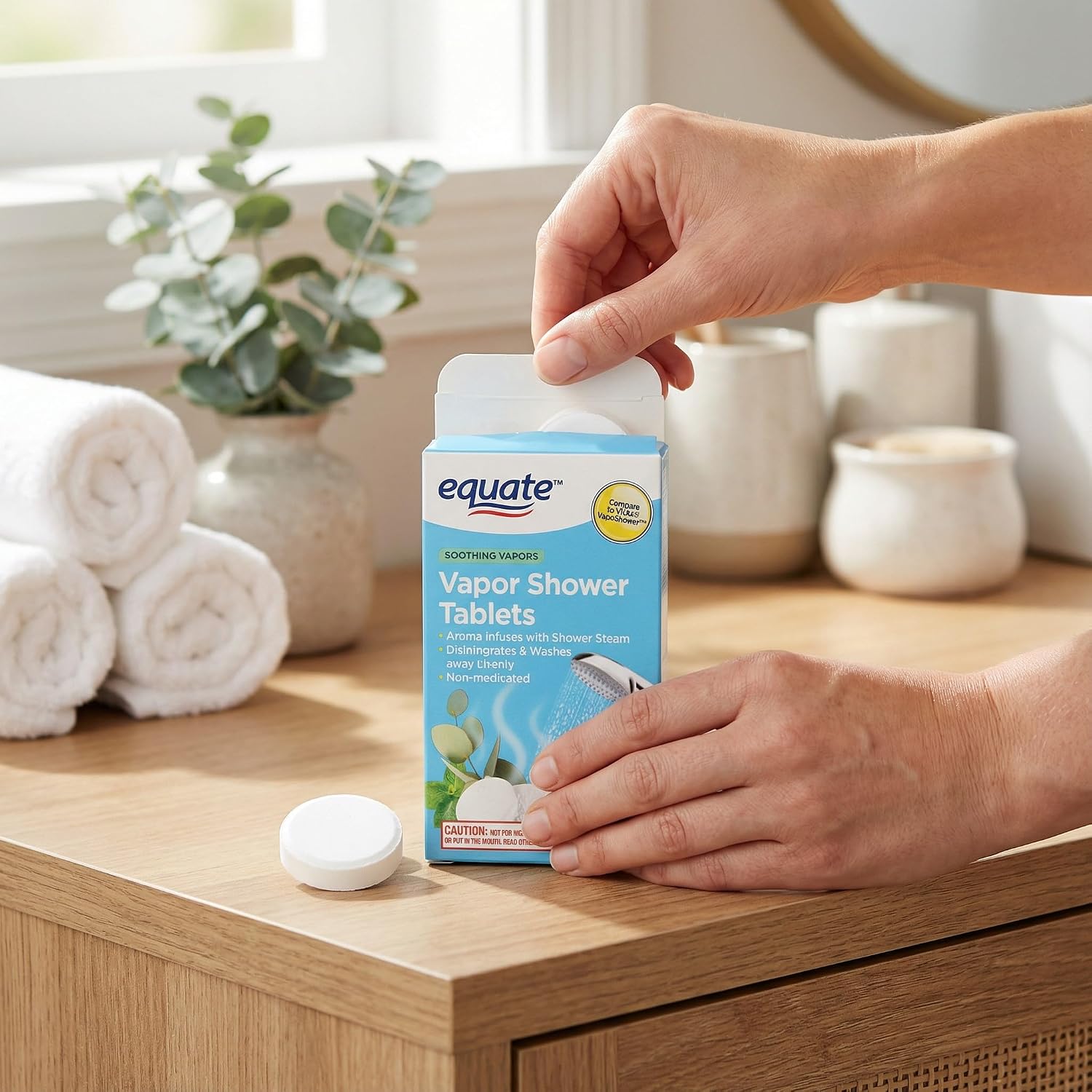 Vapor Shower Tablets 5 Count, Eucalyptus and Menthol Shower Steamers, Steam Shower Tablets, Individually Wrapped Shower, Non-Medicated.