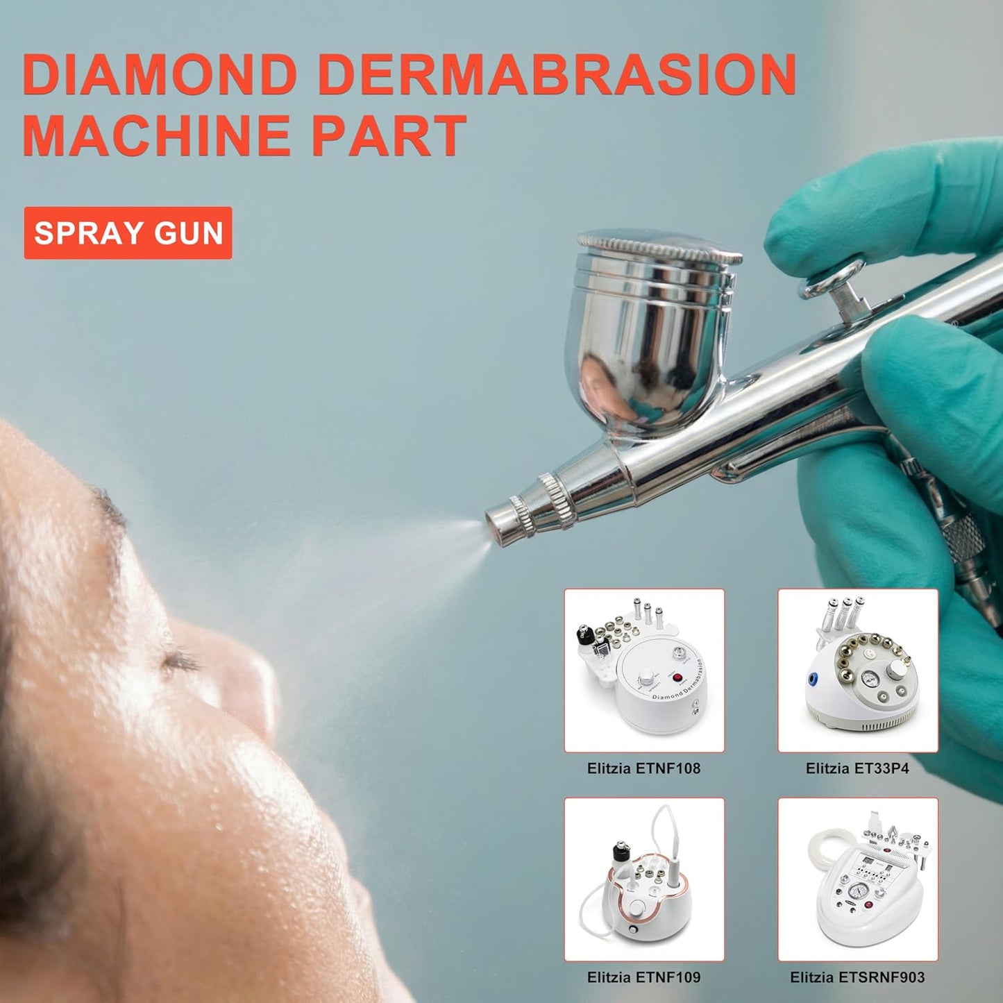 Facial Care Tools Face Mist Mini Airbrush Oxygen Spray Gun for Oxygen Beauty Machine Elitzia ETS104