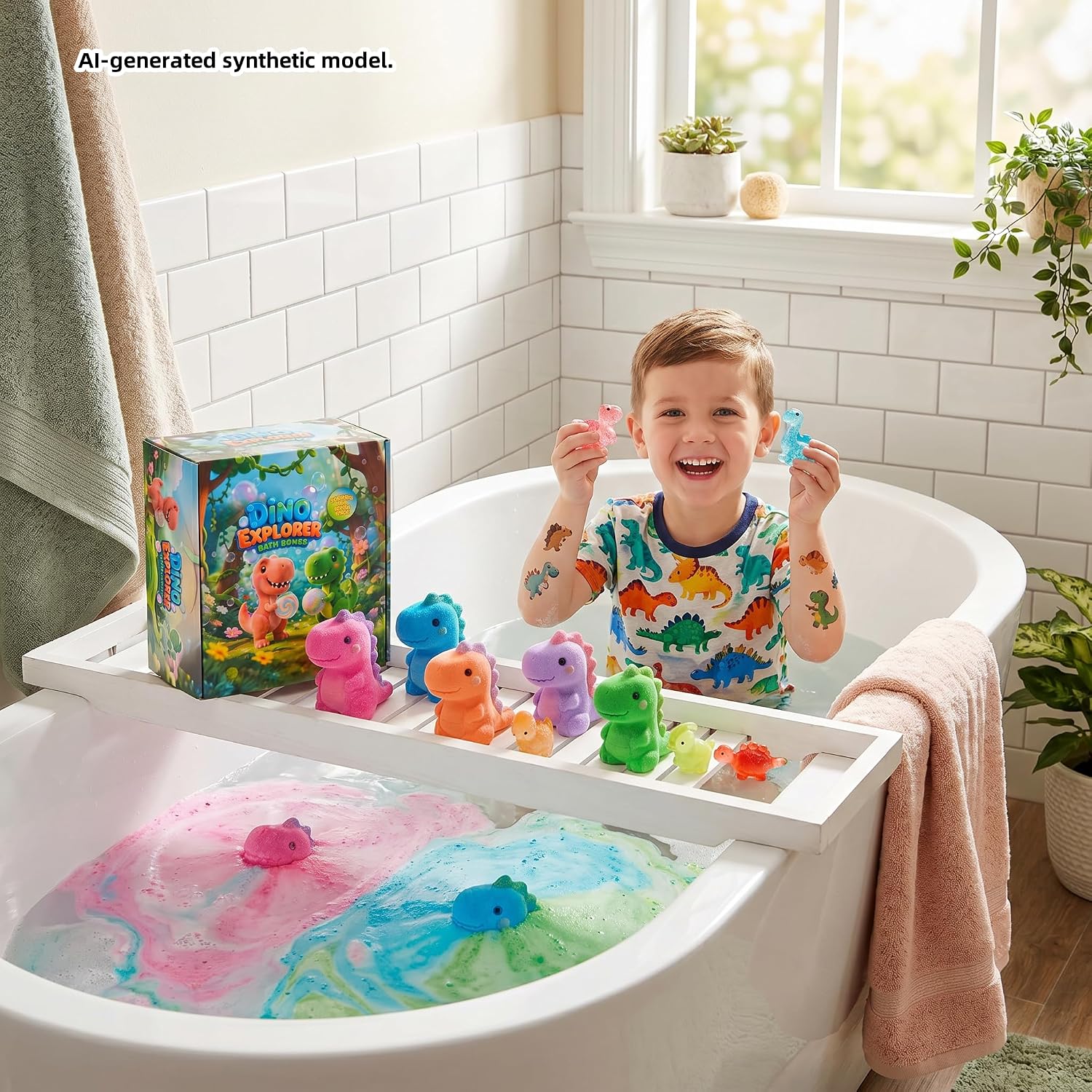 9 Pack Dinosaur Bath Bombs with Surprise Toys Inside for Kids - Natural & Gentle Fizzy with 9 Soothing Fruit Scents - Surprise Dino Bath Sets for Boys Girls, Birthday Gifts & Bedtime Relax