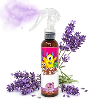 Monsters Be Gone Body and Linen Spray Lavender Odor Neutralizer Natural Non-Toxic Child Confidence Builder Room Freshener