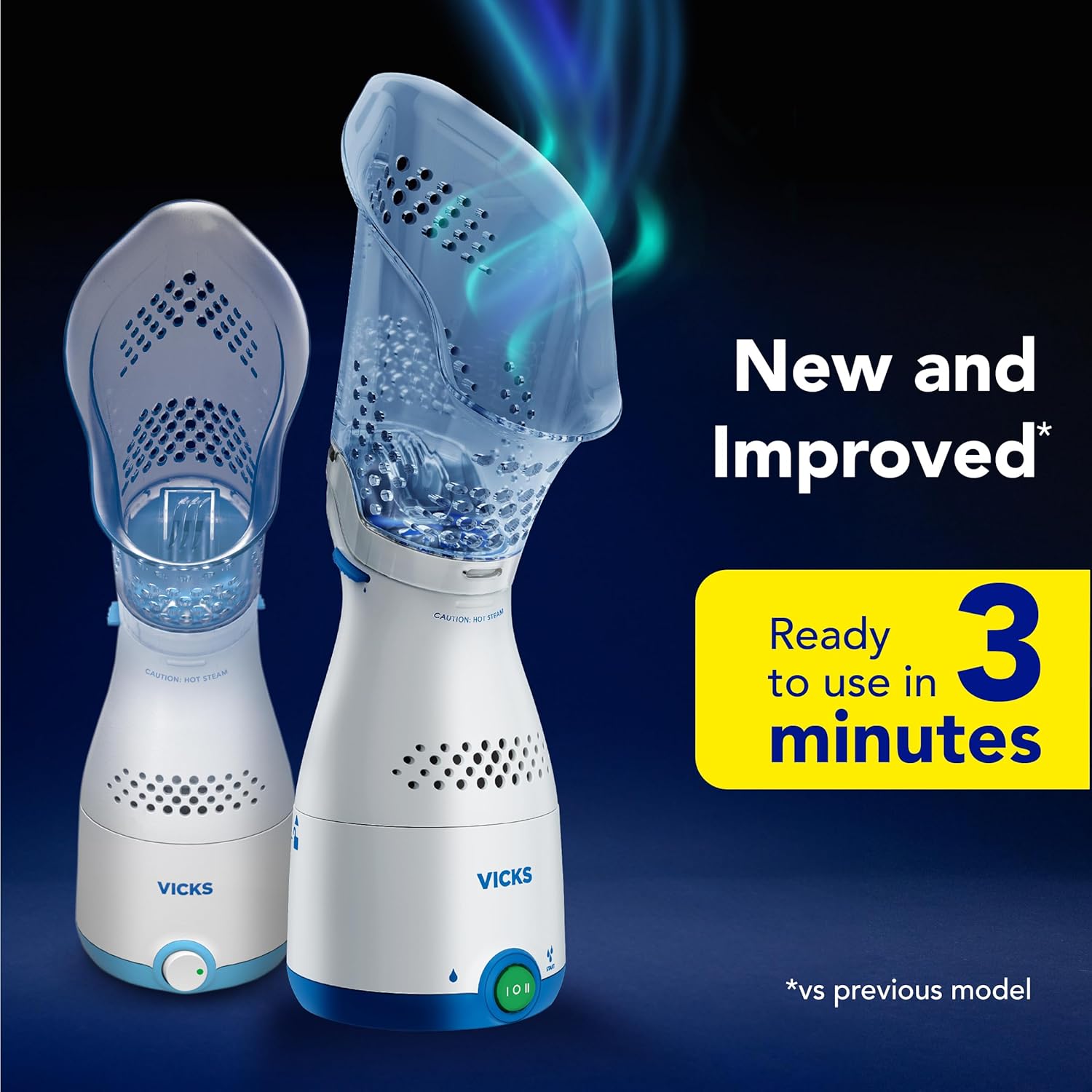 Vicks Sinus Inhaler, Plug-in Non-Medicated Steam Inhaler for Sinus Relief, Allergies, Congestion & Colds, Vocal Steamer, Soothes Nasal & Throat Passages, Works with VapoPads (1 Included)