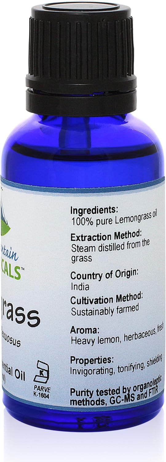 Lemongrass (Cymbopogon Flexuosus) Essential Oil - 100% Pure Natural & Kosher - 1 fl oz Bottle