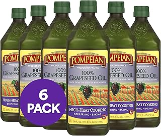 Pompeian 100% Grapeseed Oil, Light and Subtle Flavor, 24 Fl Oz, Pack of 6