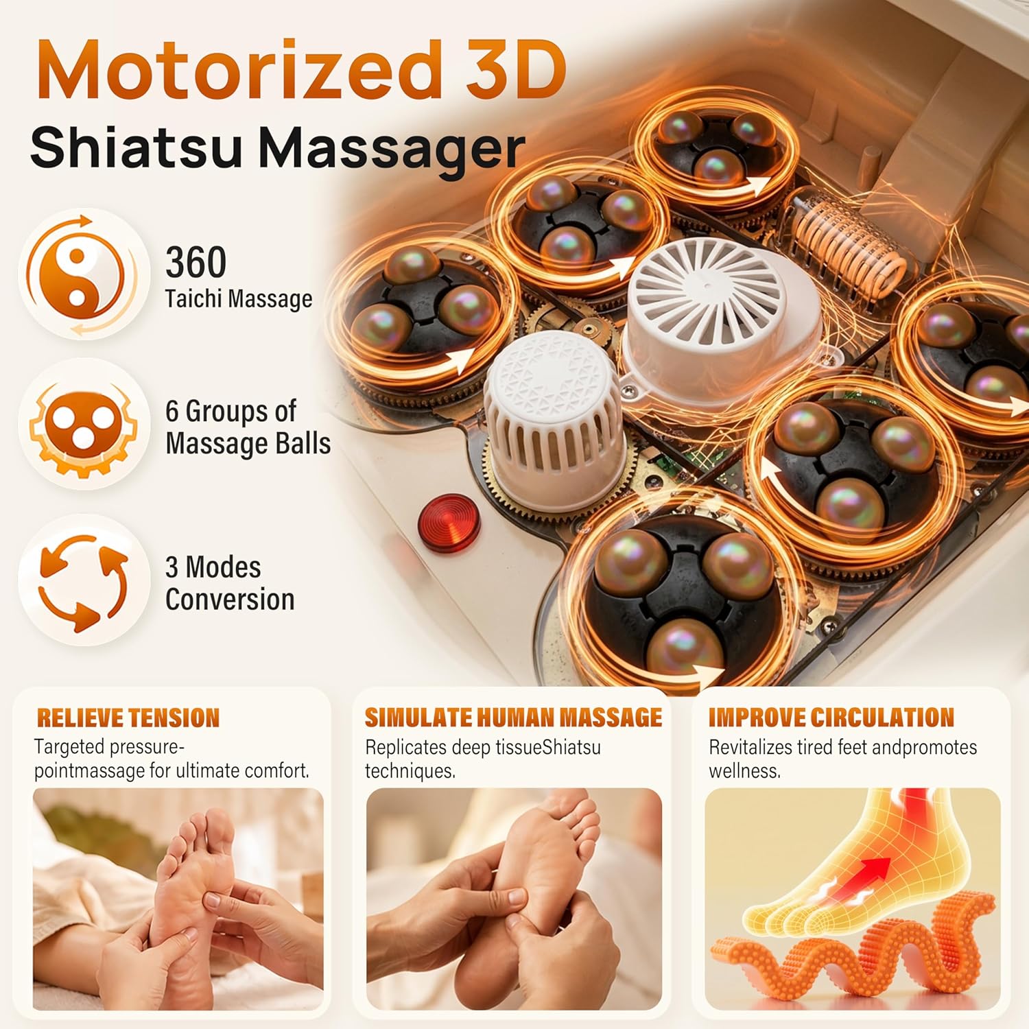 Collapsible Foot Spa Bath Massager with Heat&Bubbles,Remote Control Foot Bath with Detachable Rollers,Precise Temp Control,Hidden Handle,Foldable Foot Soaking Tub for Home Pedicure&Stress Relief