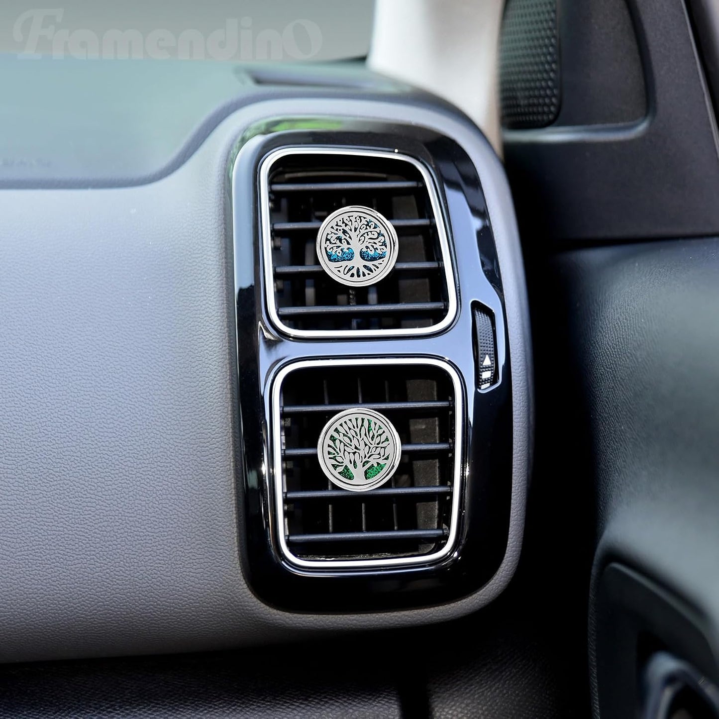 Framendino, 2 Pack 30mm Car Diffuser Vent Clips Life Tree Clip with 20 Shiny Felt Pads Essential Oil Fragrance for and Home