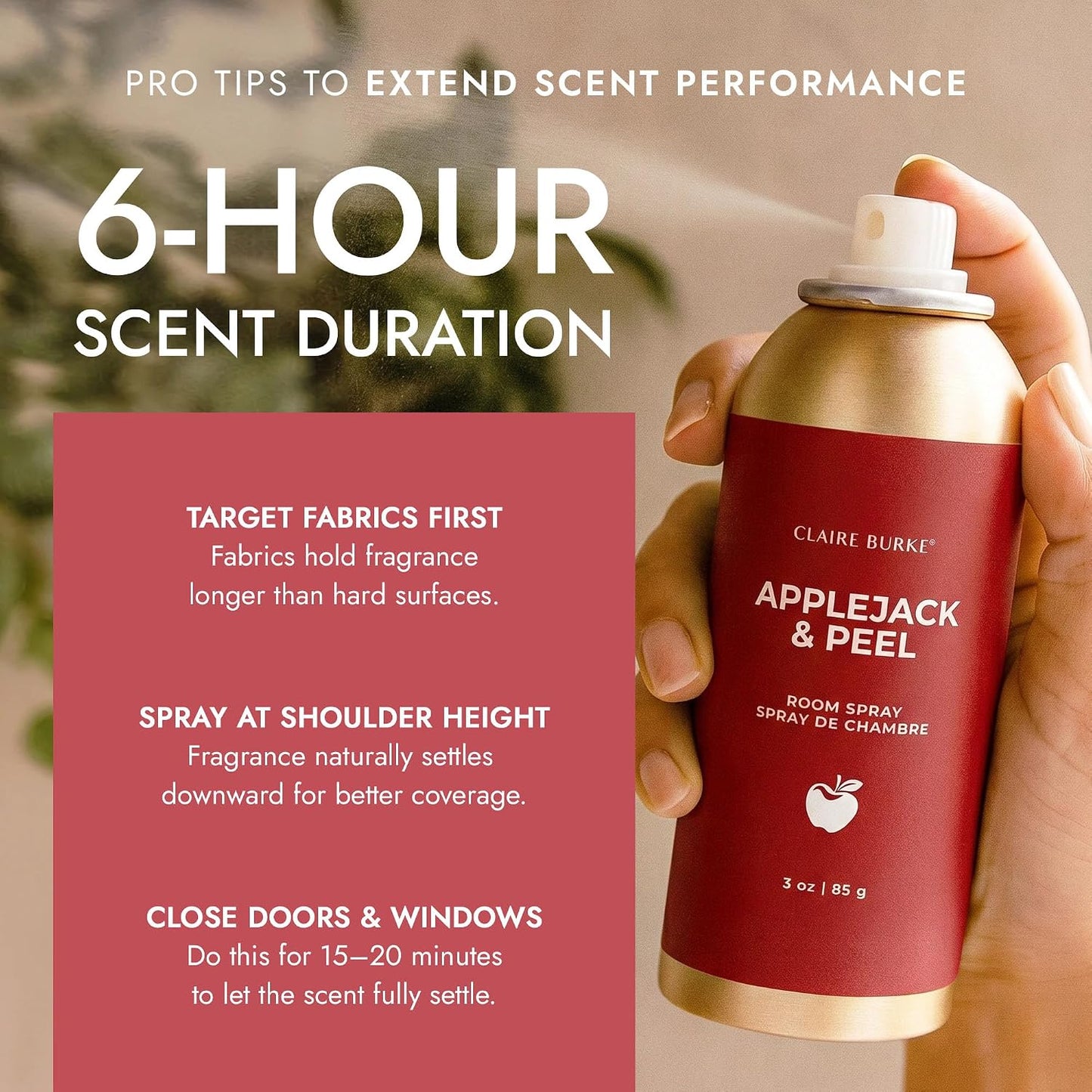 Claire Burke Air Freshener Spray for Home, Apple Jack & Peel Fall Scent, 3 oz, 1 Count
