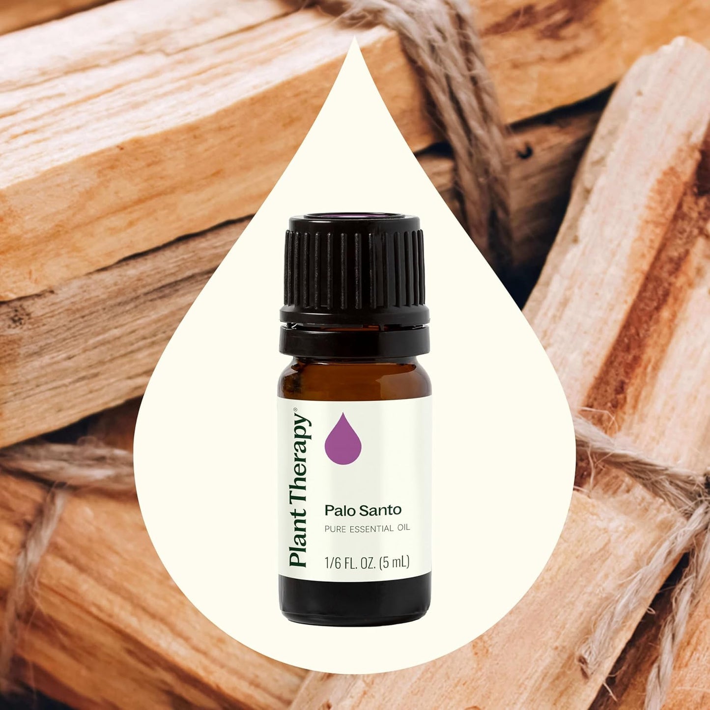 Plant Therapy Palo Santo Essential Oil 5 mL (1/6 oz), 100% Pure, Undiluted, Natural Calming Aromatherapy, Tension Headache, Pain Support