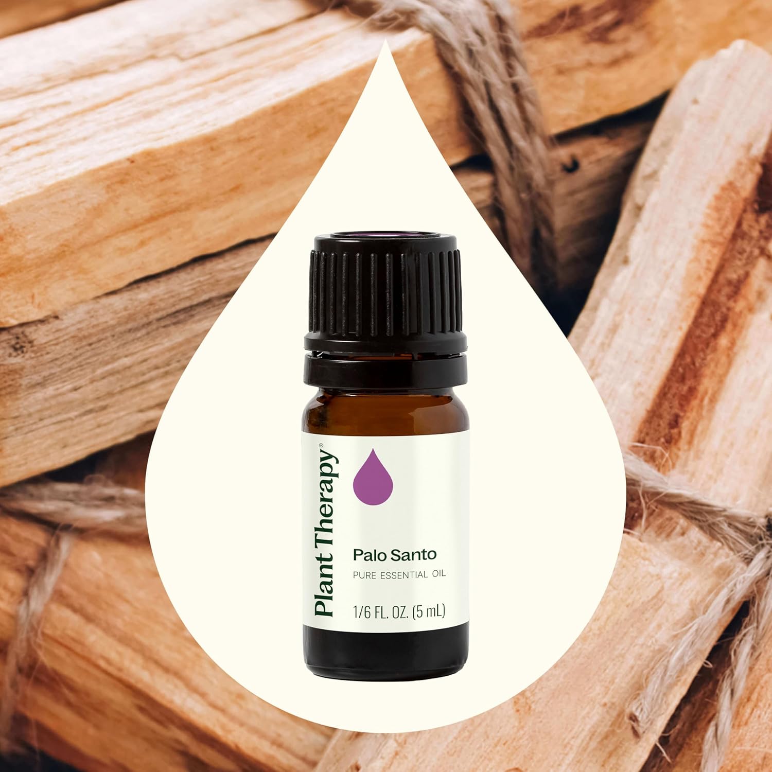 Plant Therapy Palo Santo Essential Oil 5 mL (1/6 oz), 100% Pure, Undiluted, Natural Calming Aromatherapy, Tension Headache, Pain Support