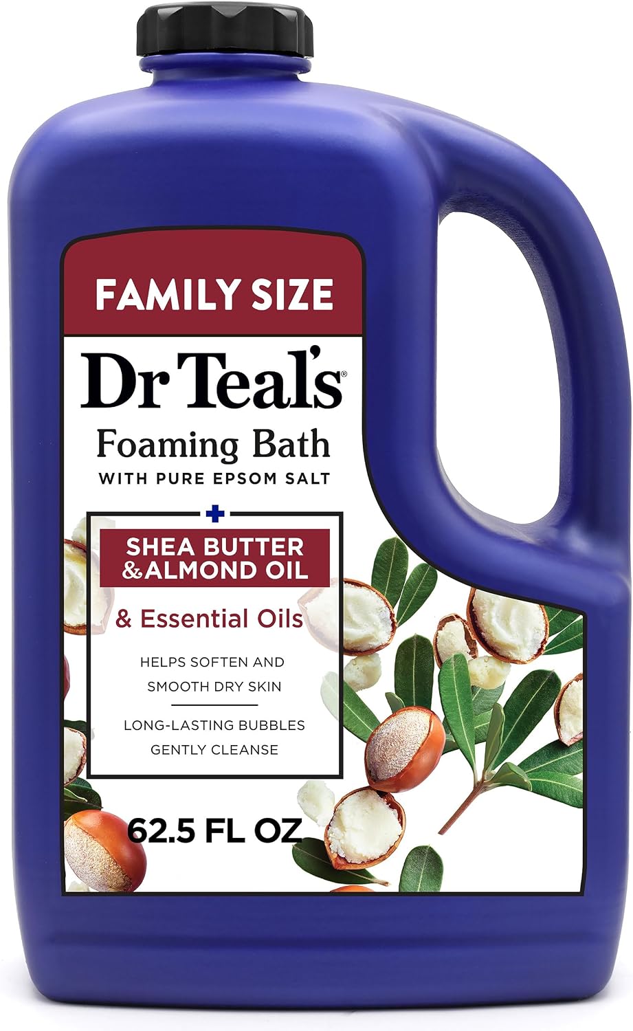 Dr Teal's Foaming Bath with Pure Epsom Salt, Shea Butter & Almond Oil, 62.5 fl oz