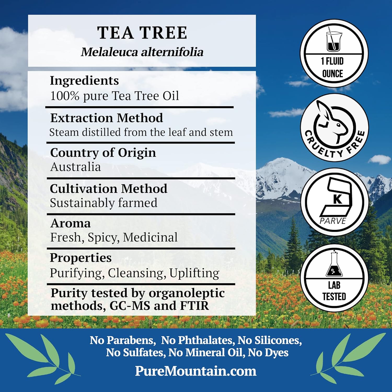 Tea Tree (Melaleuca Alternifolia) Essential Oil - 100% Pure Natural & Kosher - 1 fl oz Bottle