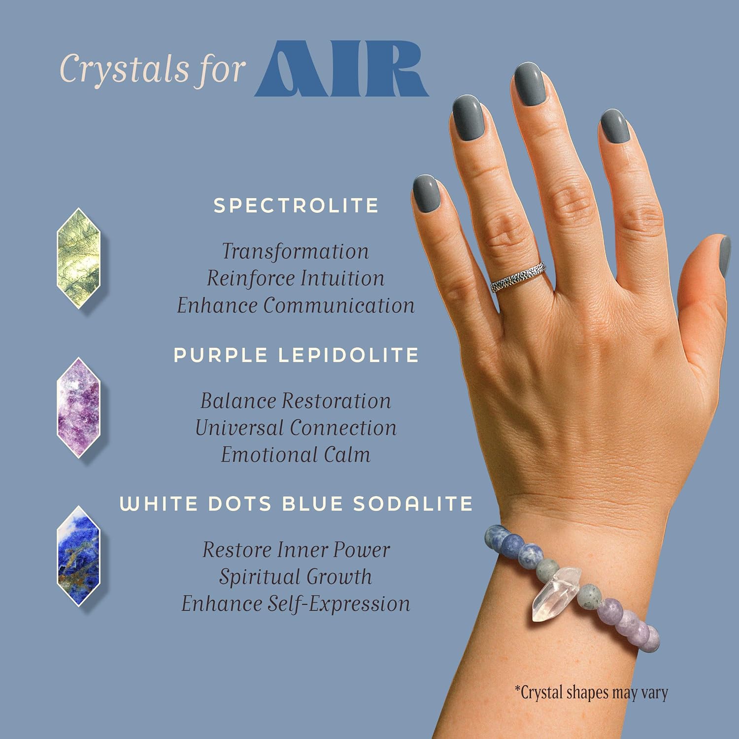 Zodiac Air Aquarius Gemini Libra Gifts for Women Crystal Candle, 45 Hour Burn, Zodiac Astrology Gifts Meditation Candle Healing with Crystals, Spiritual Manifestation Healing Stones Bracelet
