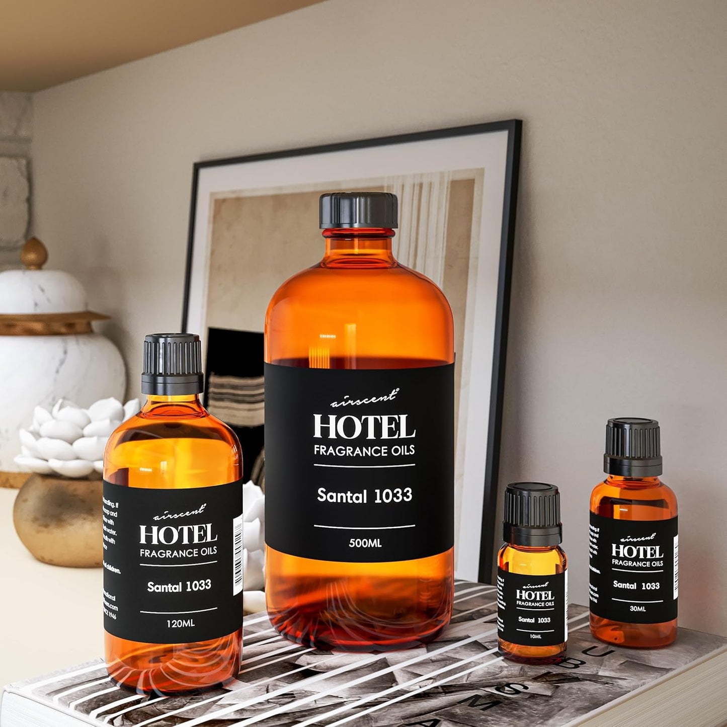 AirScent Santal Diffuser Oil No. 1033 - Santal-33 Inspired Perfume Dupe - Cardomom Sandalwood Iris - Fragrance Oil for Ultrasonic and Waterless Diffusers and Crafting - 10 mL, 0.34 fl oz