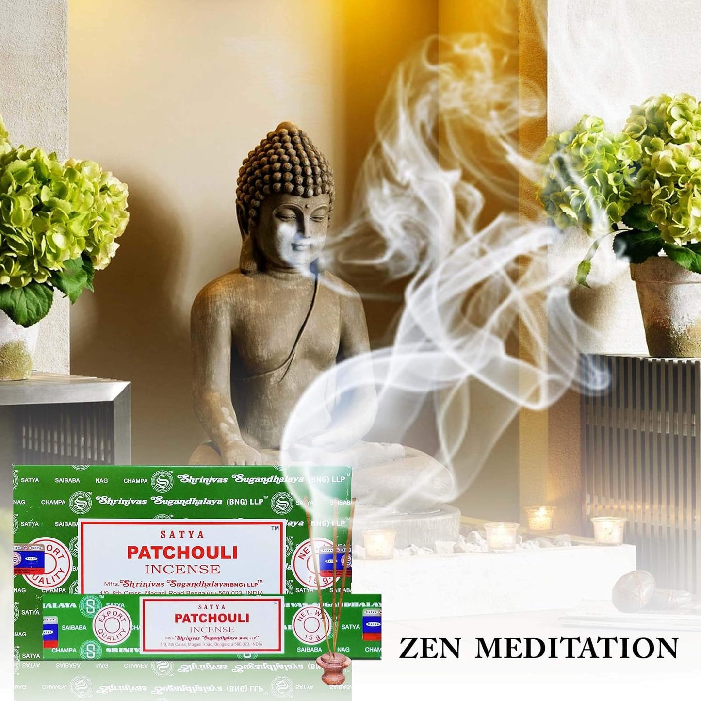 Satya Nag Champa Patchouli Incense Sticks, 12 Count