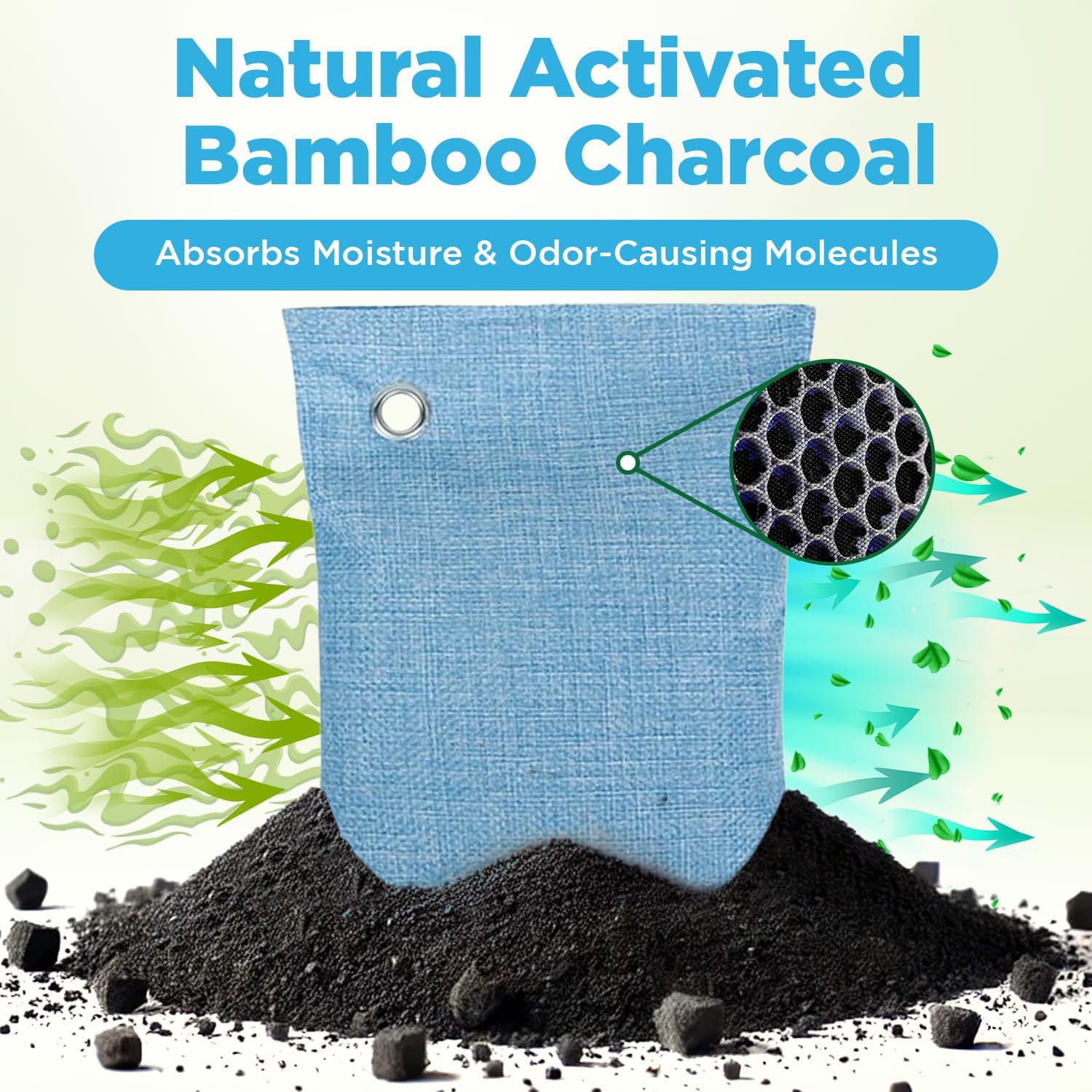 Closet & Dresser Odor Eliminator - Activated Charcoal Odor Absorber for Small Spaces, Air Fresheners for Home, Natural, Non-Toxic Air Freshener for Closet & Drawers - 4 Pack