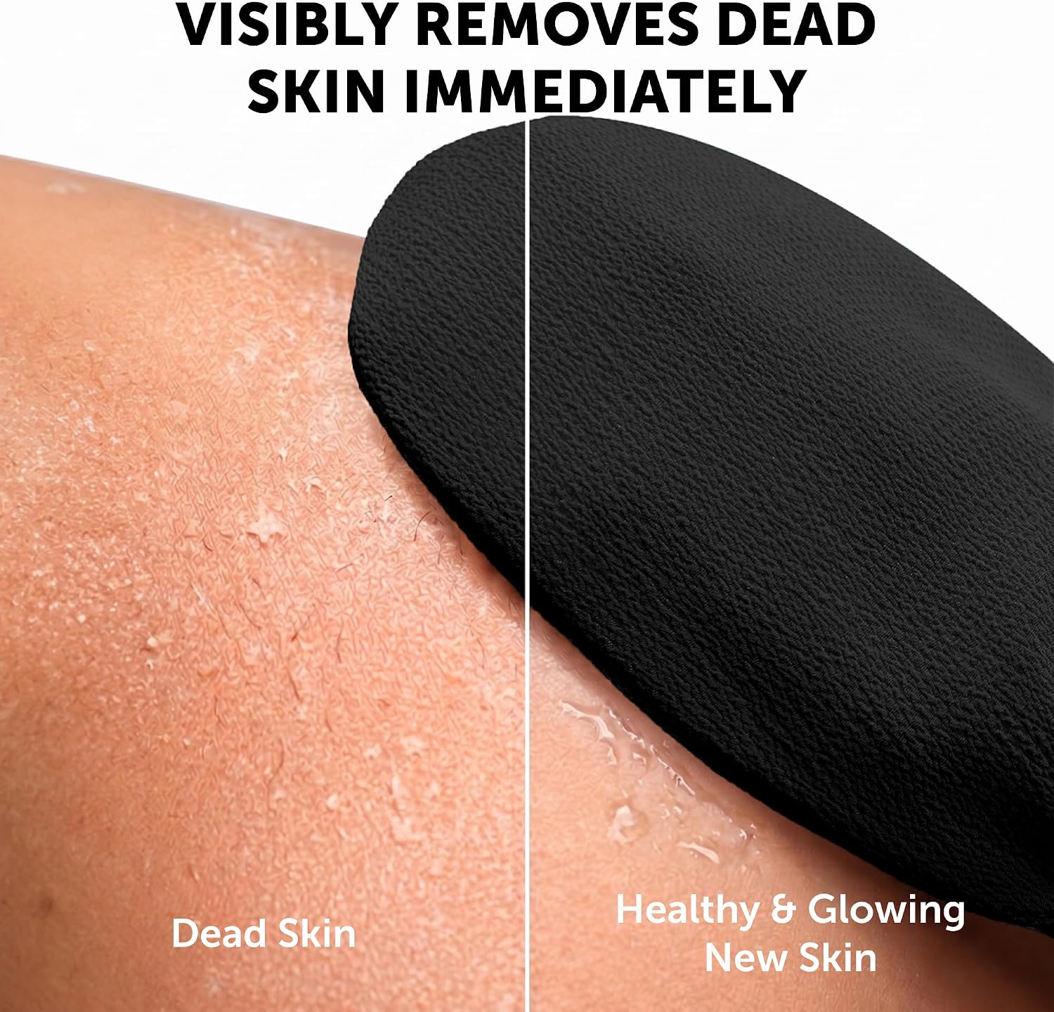 Valitic Exfoliating Glove Body Scrubber - Exfoliating Mitt Dead Skin Remover, Shower Face and Body Exfoliator - Korean Style Skin Scrubber Washcloth - Spray and Self Tan Remover, Pair Black