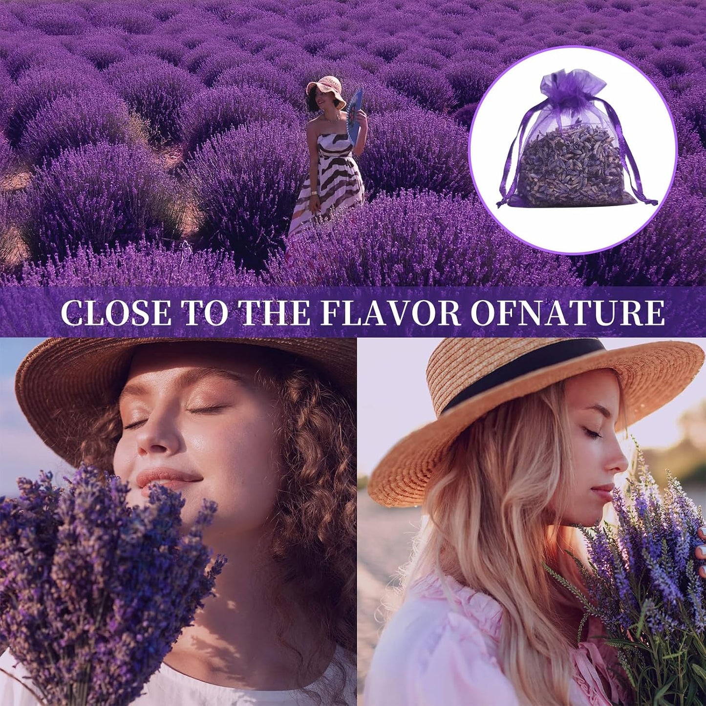 24 Pieces French Dried Lavender Sachet Lavender Flower Bags Long Lasting Fresh Scents 2025 New Lavender Buds for Clothes Storage Drawers and Closets Home