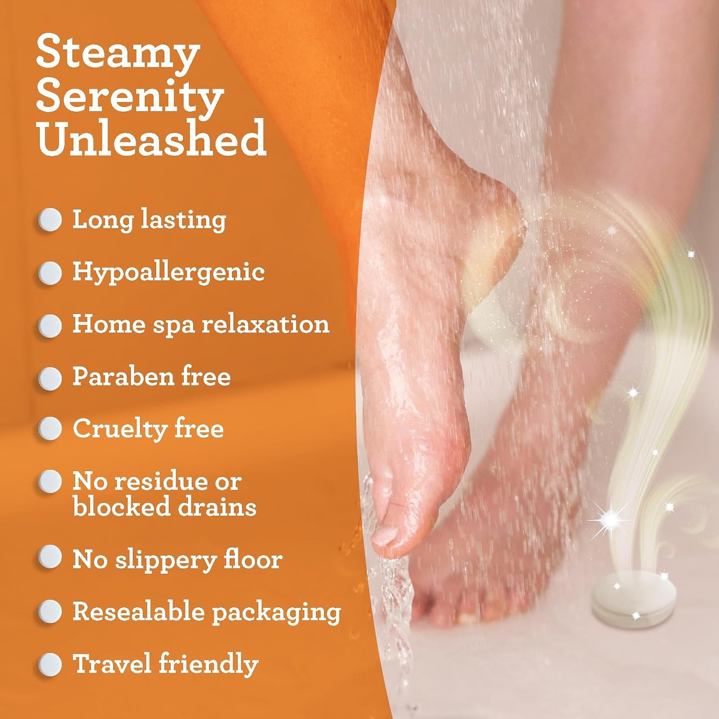 GuruNanda Uplift Shower Steamer Tablets (Pack of 10) - 100% Natural Orange Essential Oil Helps with Mood Enhancement & Relaxation and Eucalyptus aids in Congestion - Perfect for Home Spa & Self Care