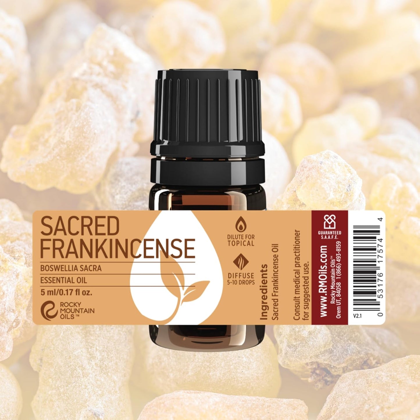 Rocky Mountain Oils Sacred Frankincense Essential Oil - Aromatherapy Essential Oils for Diffusers, Topical Massage Oil for Massage Therapy and Skin Care, and Household - 5ml