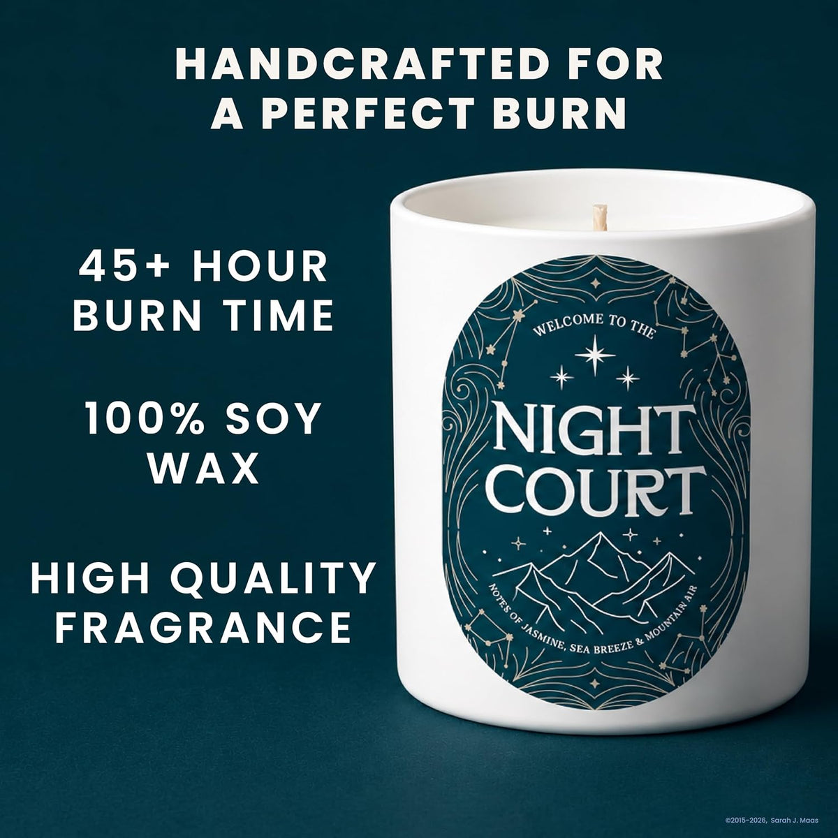 CANDECraftCo Night Court Scented Candle - ACOTAR Gift, 10oz Book Candle