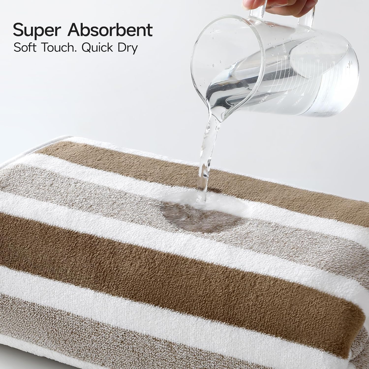 REDKISS 6-Piece Microfiber Bath Towel Set, Ultra Soft, Highly Absorbent & Quick Dry, 35x70 Inch Oversized, Brown Towels for Bathroom, Spa, Gym, 2 Bath 2 Hand 2 Washcloths