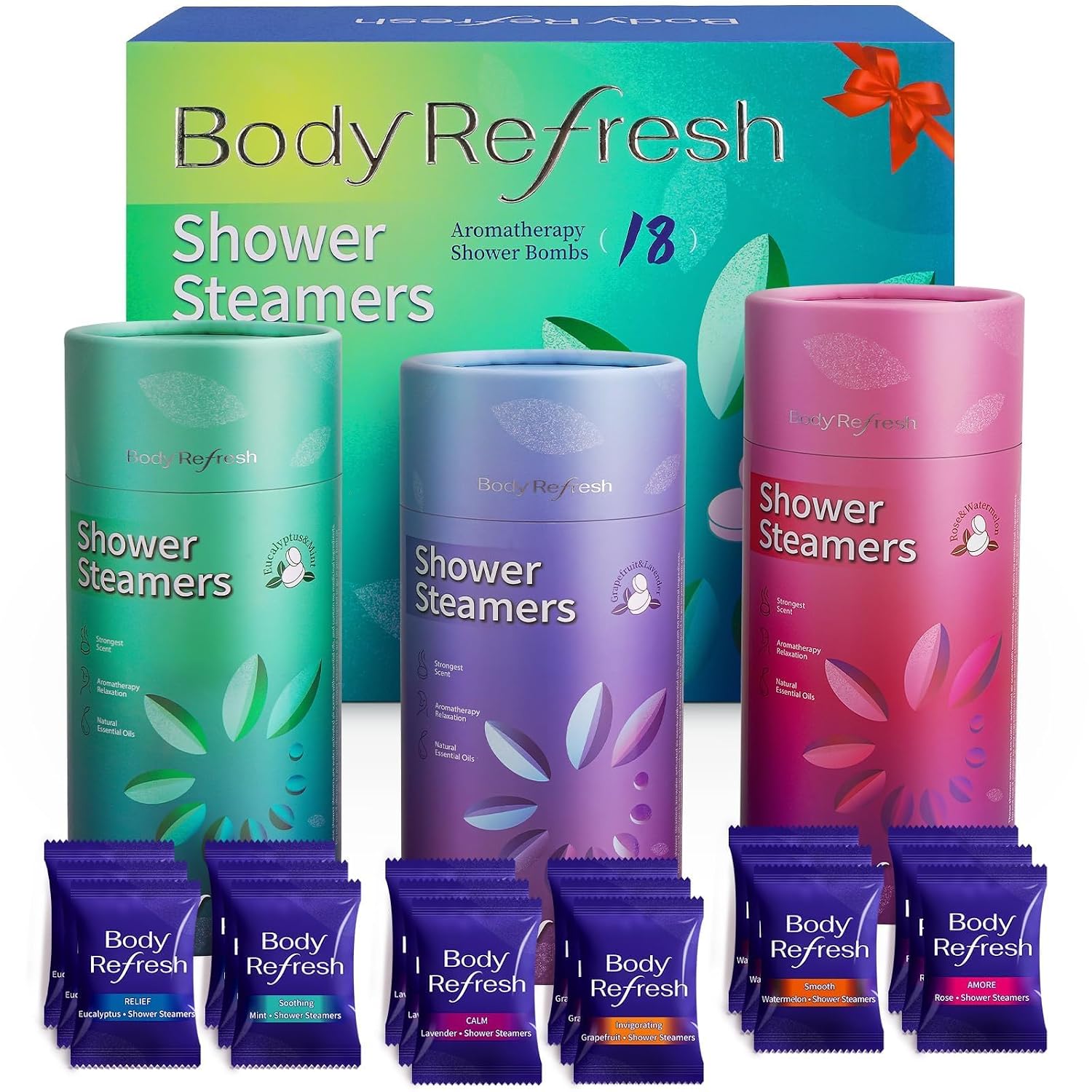 Shower Steamers Aromatherapy - 18 Pack Shower Bombs with Essential Oils, Birthday Gifts for Women Men, Home Spa Relaxation Self Care Gifts for Women, Mom (Bright Green)