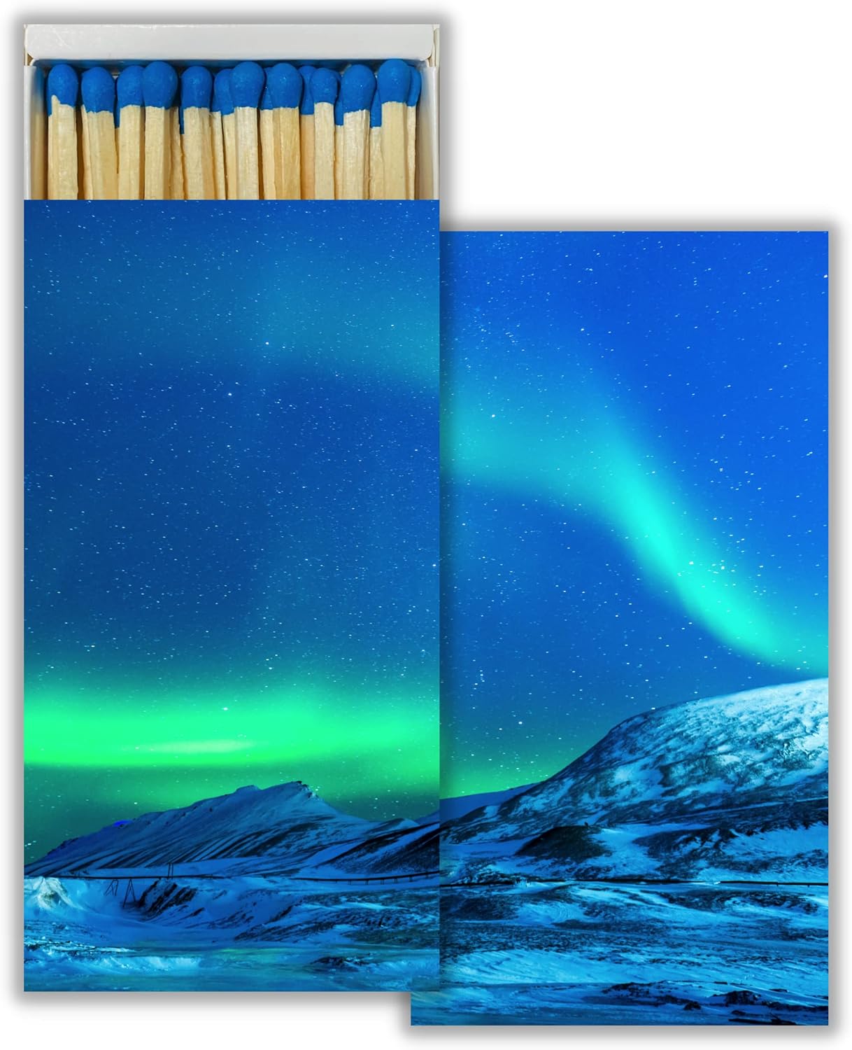 Matchbox Designs of Your Choice (8 Unique Box Designs with 4" Matches) | Decorative & Festive for Home Decor, Gifts, Accessories | Long Safety Matches (Made in Germany)