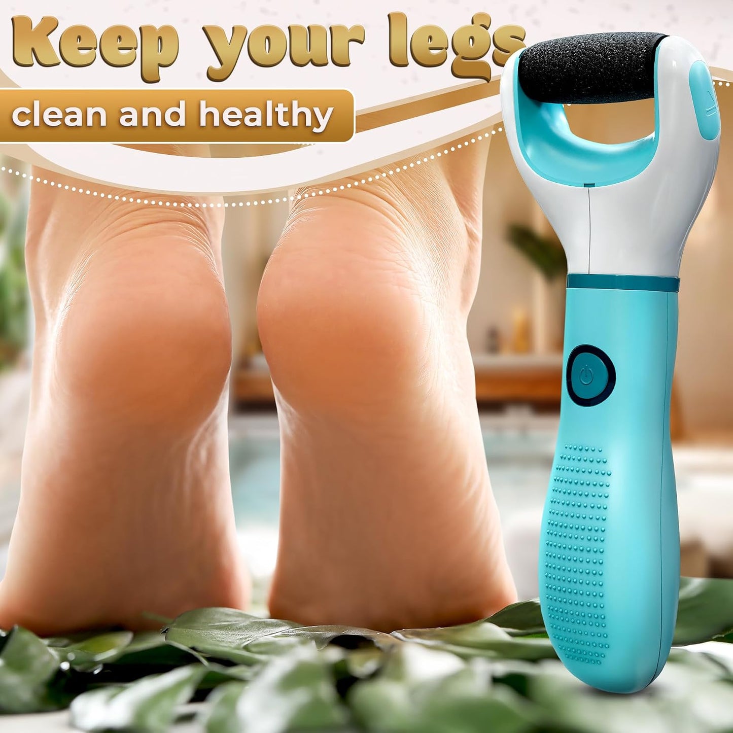 Electric Foot Sander Callus Remover – 3-Speed Foot Sanders for Feet (1800/2200/2800 RPM) with Replaceable Roller | 360° Rotating Head & Precision Control, Easy to Clean – Pedicure Tools for Feet Care