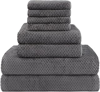 HOMEXCEL 8 Piece Bath Towel Set, Microfiber Bathroom Towel - 2 Bath Towels, 2 Hand Towels, and 4 Wash Cloths, Super Soft, Highly Absorbent Towels for Bathroom, Gym, Hotel, and Spa (Grey)