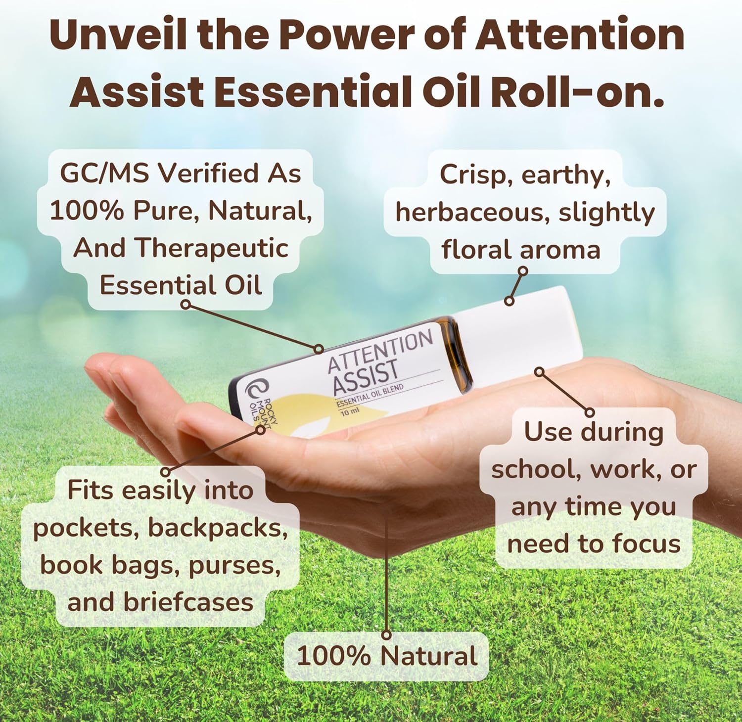 Rocky Mountain Oils - Attention Assist Roll on 10ml - Essential Oil Blend
