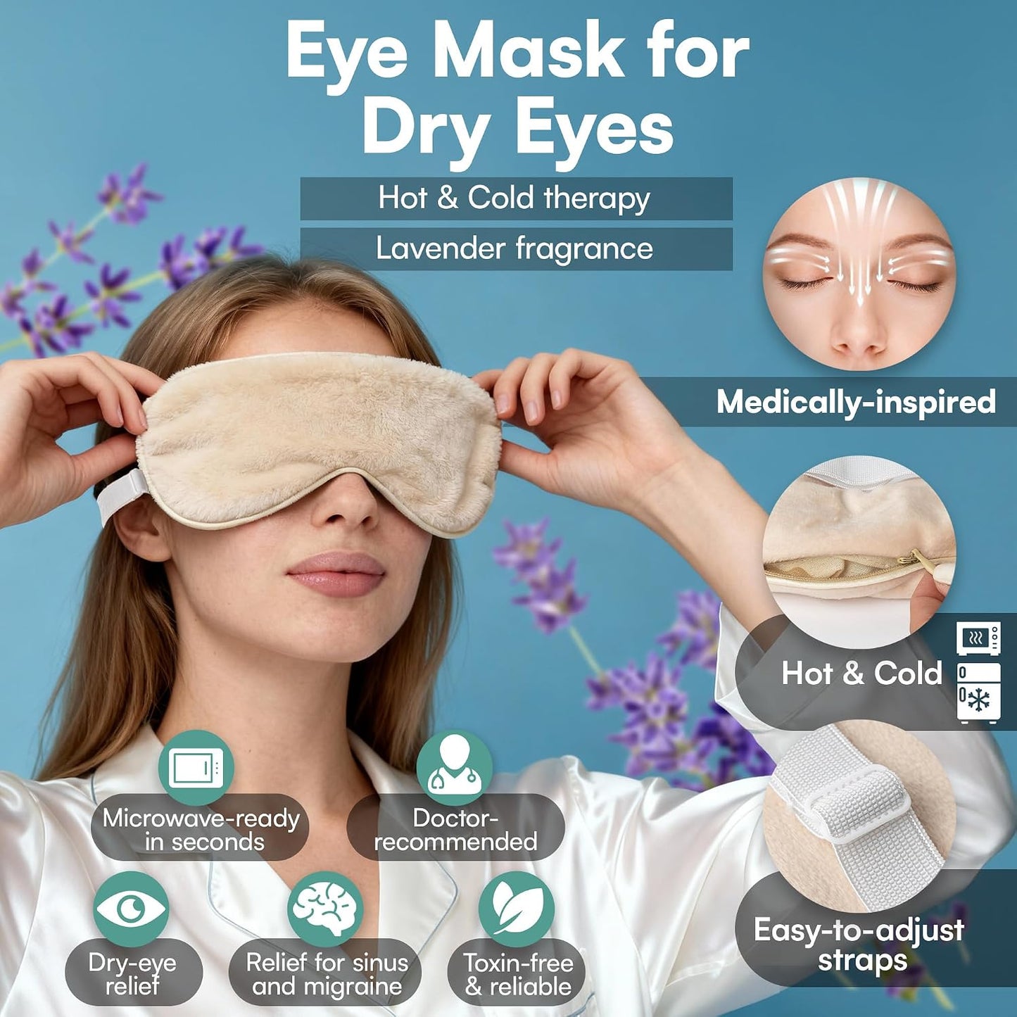 Stress Relief Gifts with Heated Eye Mask, Stress Balls for Adults, Shower Steamers & Adult Coloring Book for sinus relief – Self Care Relaxation Kit, Anxiety Relief Items