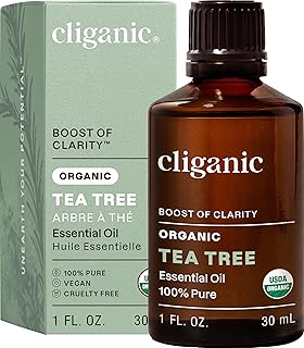 Cliganic Organic Tea Tree Essential Oil, 100% Pure Natural, for Aromatherapy | Non-GMO Verified (Packaging May Vary)
