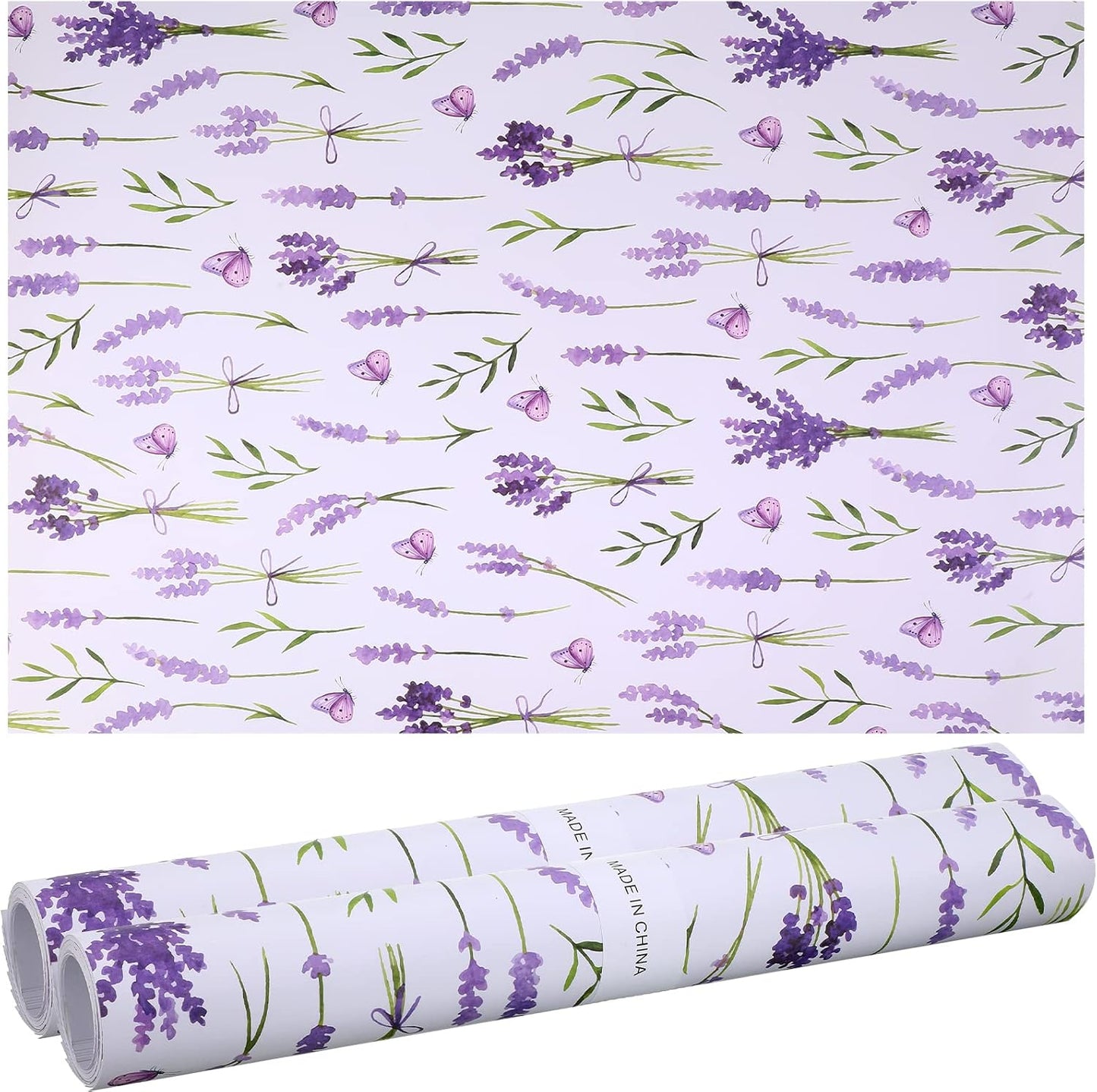 24 Sheets Scented Drawer Liners for Dresser 15.7 x 22.8 Inch Lavender Drawer Paper Non Adhesive Liners Dresser Scented Floral Print Fragrant for Kitchen Cabinet Shelf Closet(Vibrant Style)