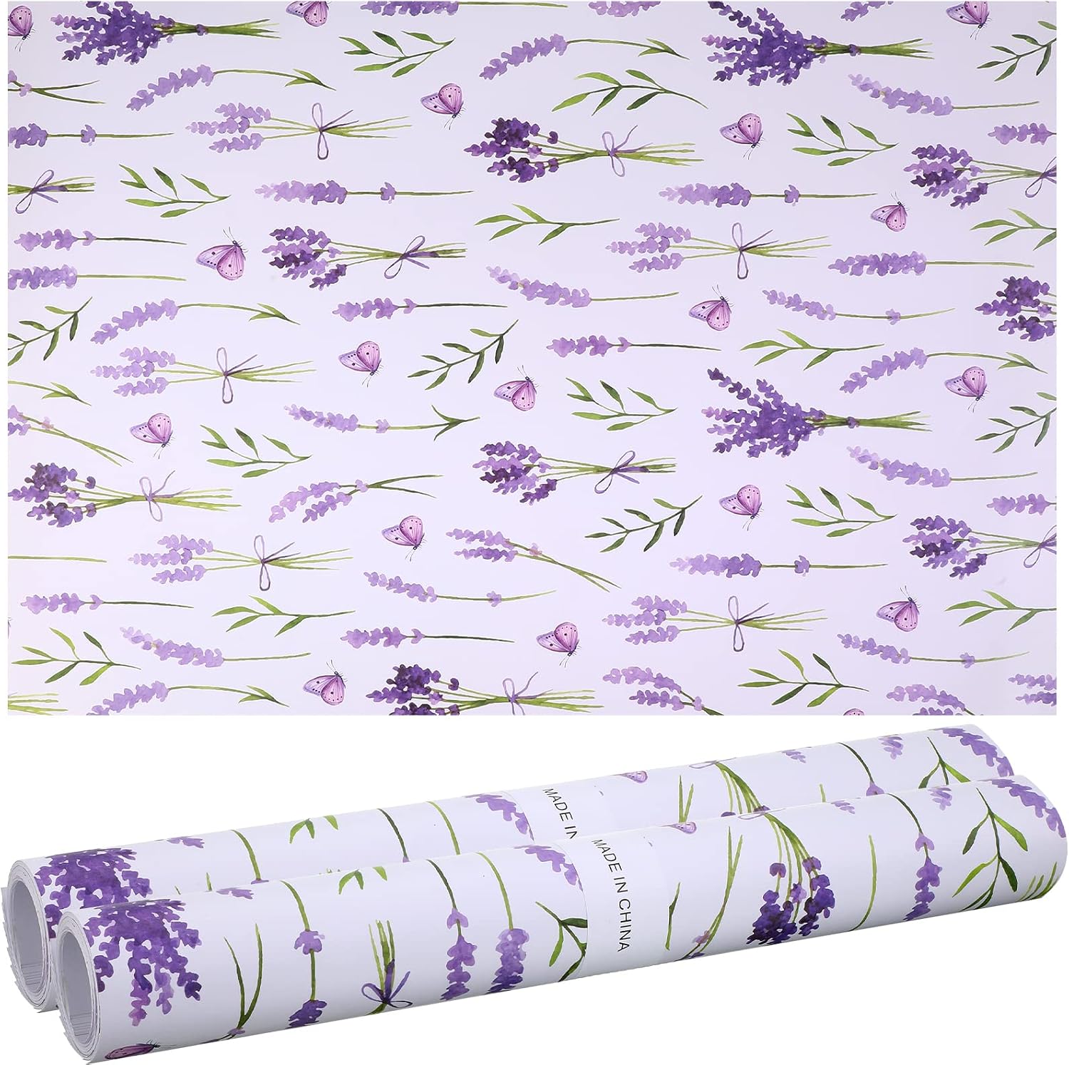 24 Sheets Scented Drawer Liners for Dresser 15.7 x 22.8 Inch Lavender Drawer Paper Non Adhesive Liners Dresser Scented Floral Print Fragrant for Kitchen Cabinet Shelf Closet(Vibrant Style)