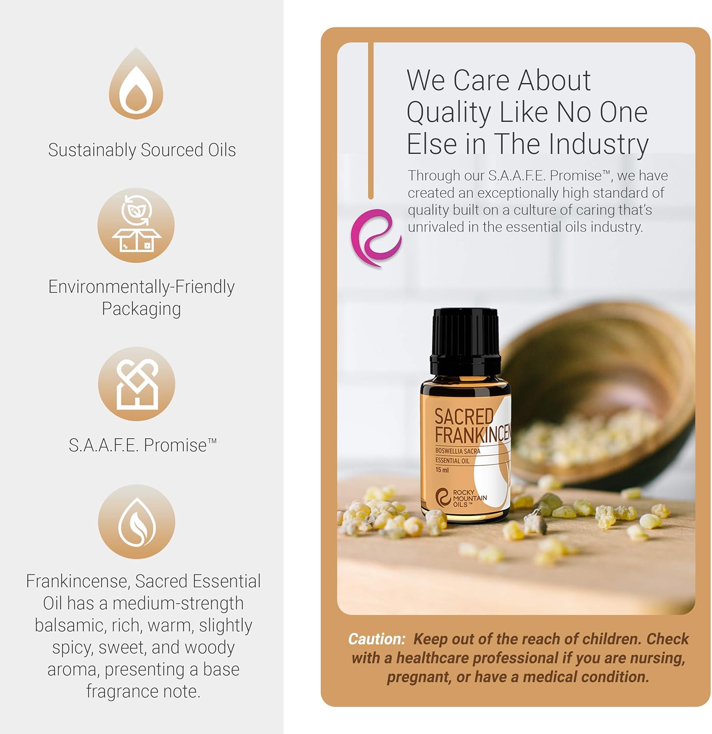 Rocky Mountain Oils Sacred Frankincense Essential Oil - Aromatherapy Essential Oils for Diffusers, Topical Massage Oil for Massage Therapy and Skin Care, and Household - 15ml