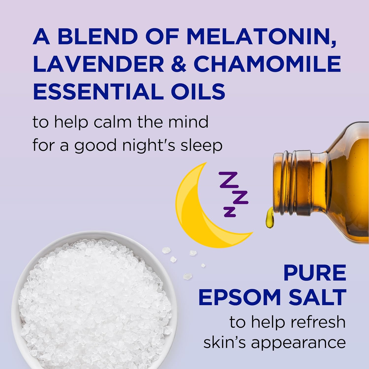 Dr Teal's Foaming Bath with Pure Epsom Salt, Sleep Blend with Melatonin, Lavender & Chamomile Essential Oils, 34 fl oz (Pack of 2)
