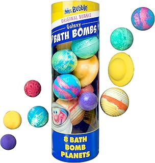 Mr. Bubble Galaxy Bath Bombs, Signature Bubble Gum Scent, Set of 8 Different Bath Bomb Planets