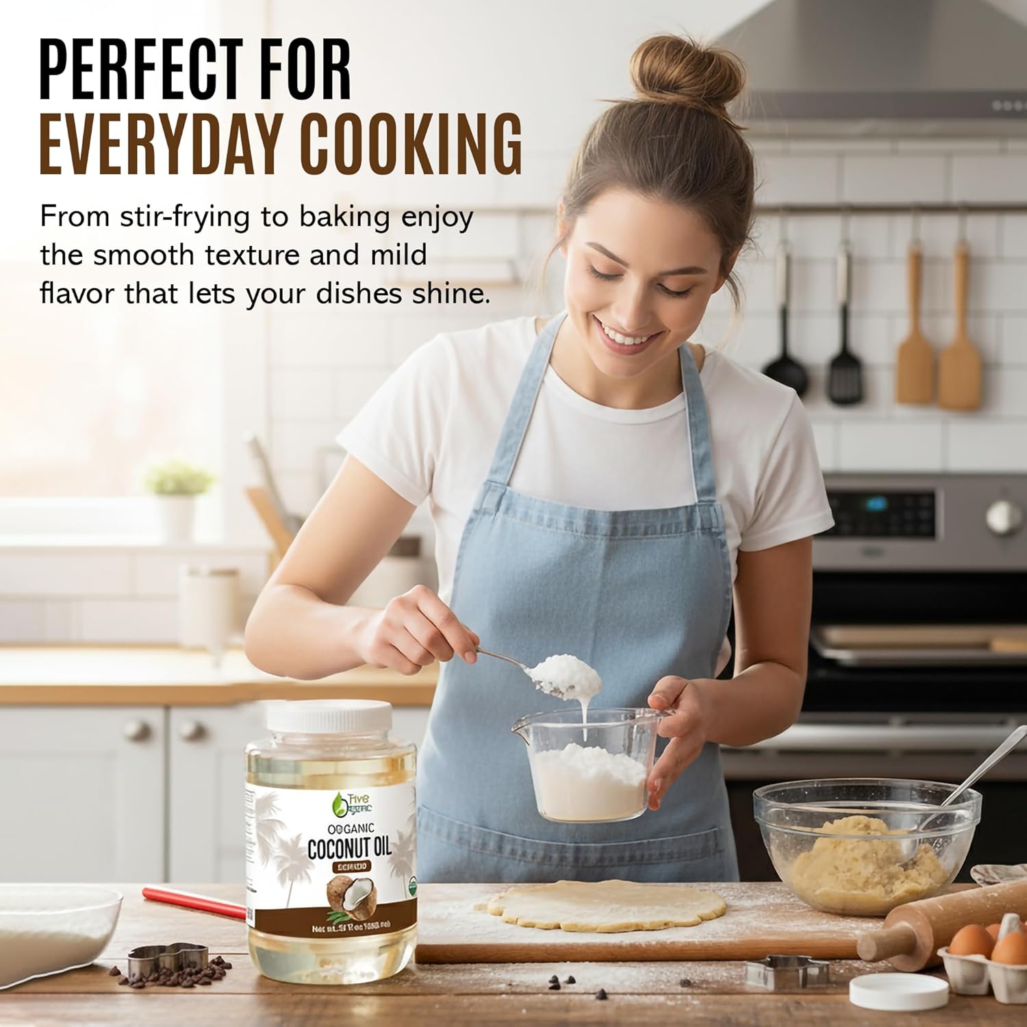 Refined Coconut Oil 56 fl oz | USDA Organic Certified | Organic Coconut Oil for Cooking and Baking. RBD Oil.