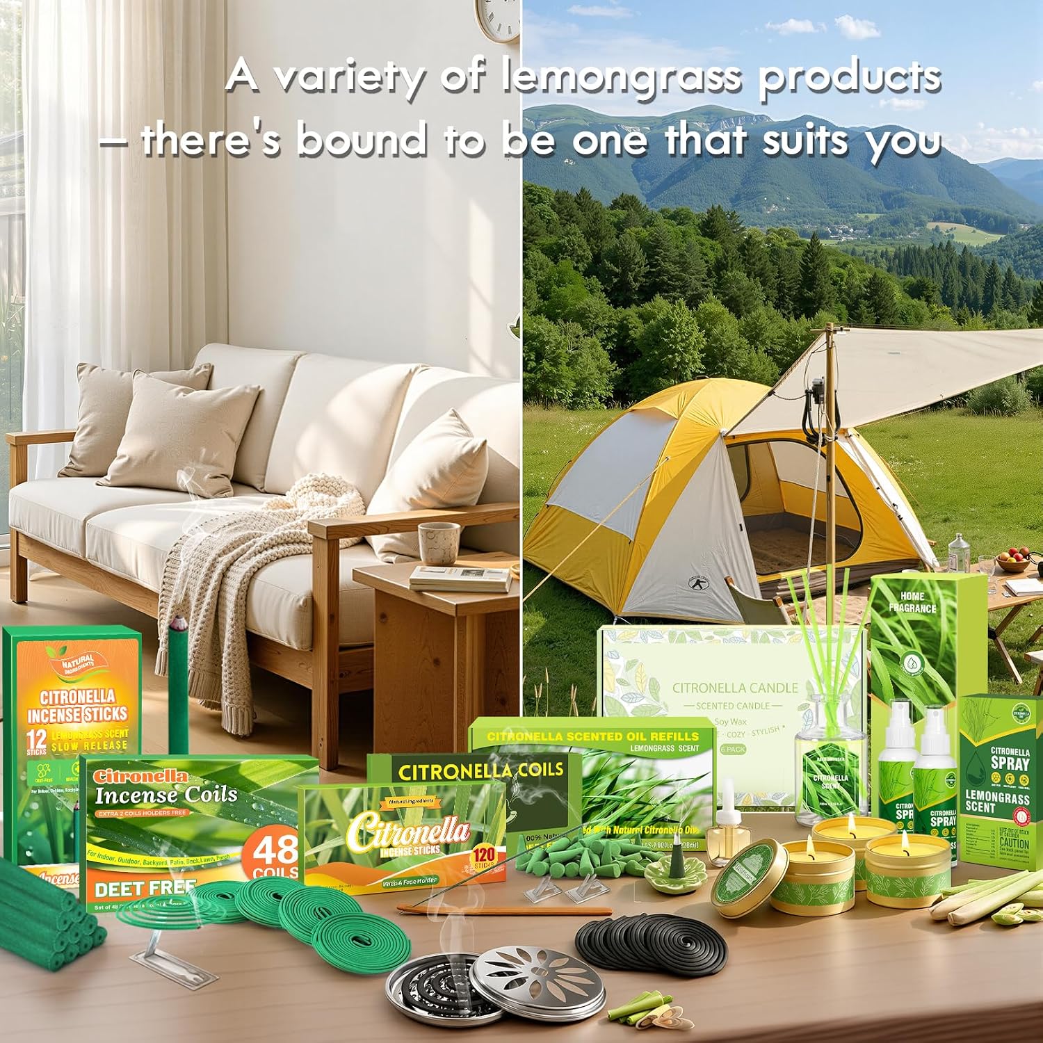 SCENTORINI Citronella Incense Cones, 120 Pcs Lemongrass Scented Incense Cones with 1 Holder, Citronella Incense Gift Set for Summer Home Outdoor Camping, Pool Side, Patio, Porches, Farms, Courtyards