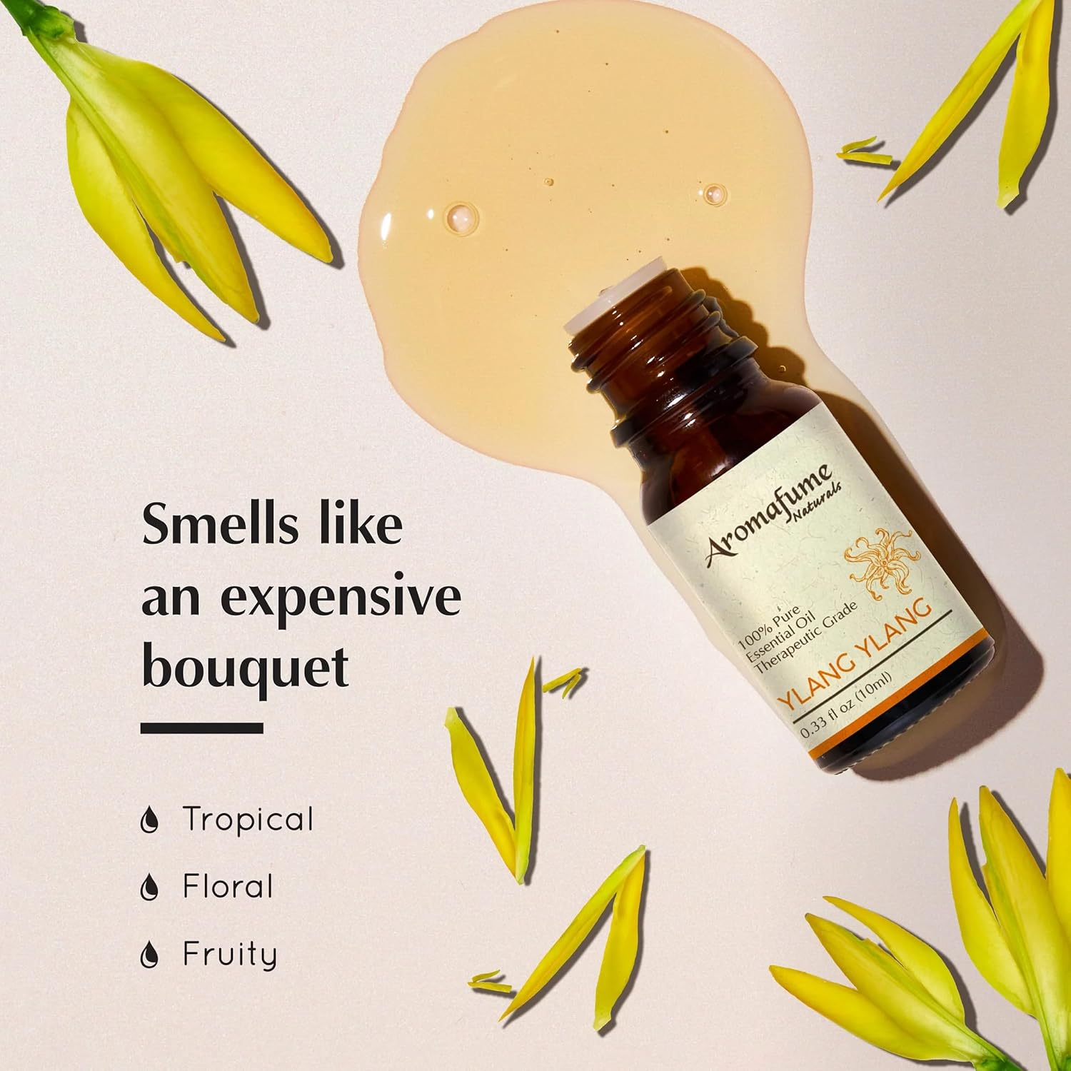 AROMAFUME Ylang Ylang Essential Oil - 100% Natural, Therapeutic Grade Essential Oils - Pure, Tropical Aromatherapy Oil for Home Diffusers - Gifts for Her - 10ml