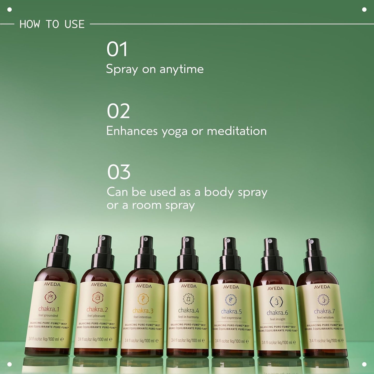 Aveda Chakra 3 Balancing Pure-Fume Mist: Intention | Body & Room Spray | Balances Power Chakra | With Certified Organic Lavender, Lemon, Fir Balsam, 3.4 Fl Oz