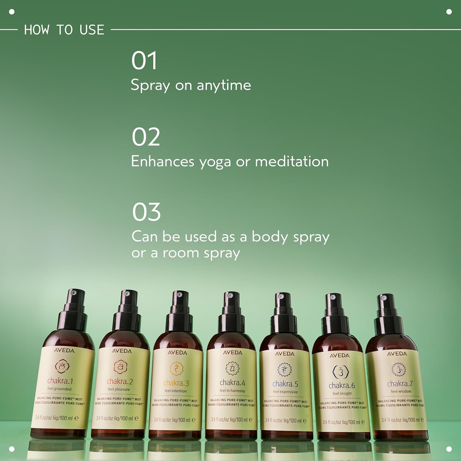 Aveda Chakra 3 Balancing Pure-Fume Mist: Intention | Body & Room Spray | Balances Power Chakra | With Certified Organic Lavender, Lemon, Fir Balsam, 3.4 Fl Oz