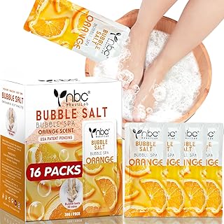 Pedicure Foot Soak, Foot Spa Soak, Pedicure Kit, Bubble Foot Bath for Tired & Dry Cracked Feet, Athletes Feet, Odor Foot and Softens Calluses, Foot Soak 16 Packs A Box, Orange