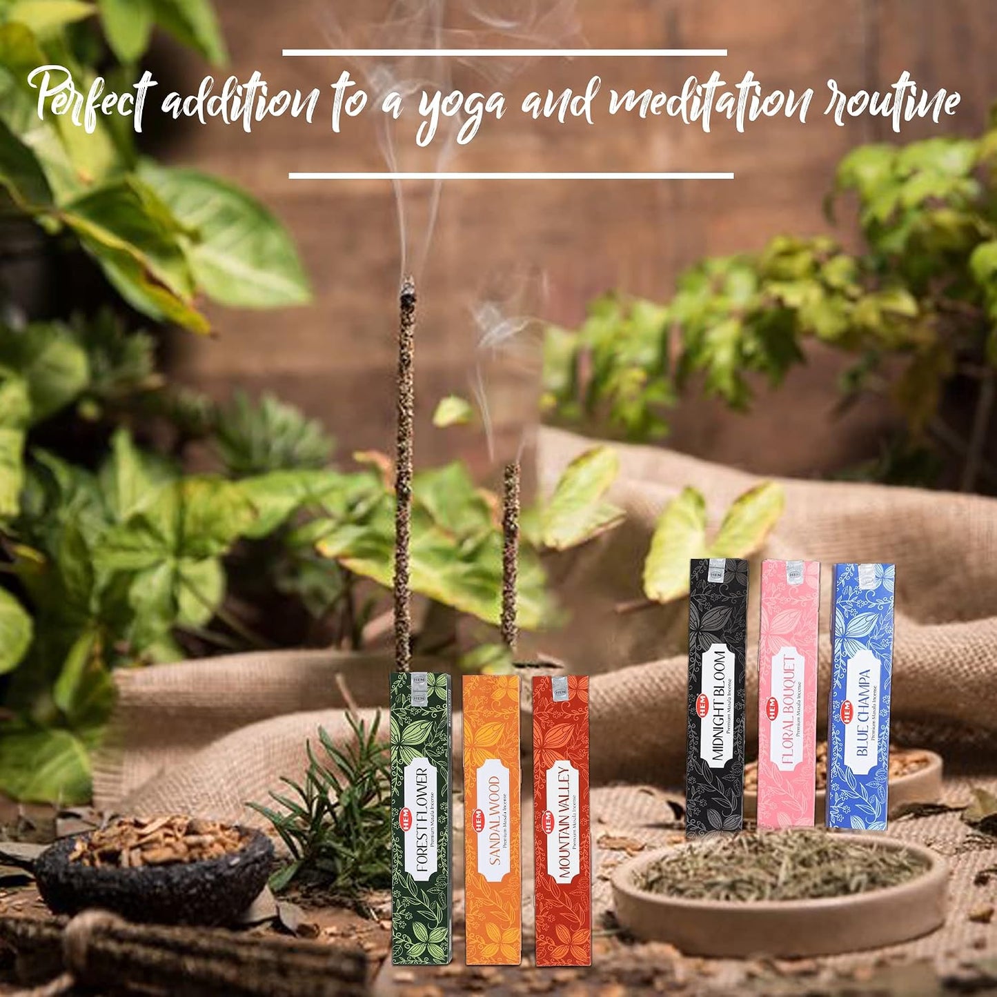 Hem Assorted Incense Sticks Variety 6 Packs x 15 GMS - Aromatherapy Insence for Air Purifier,Insents Stick Gift Set, Perfect for Meditation and Relaxation (Nature Series)